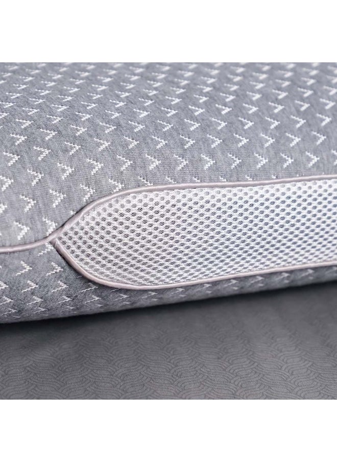 Repose Double Jacquard 3D Mesh Carbon Pillow Supportive, Comfortable And Breathable Pillow for Neck Soft, Premium Quality Sleep Solution for Better Rest 60x40x13cm