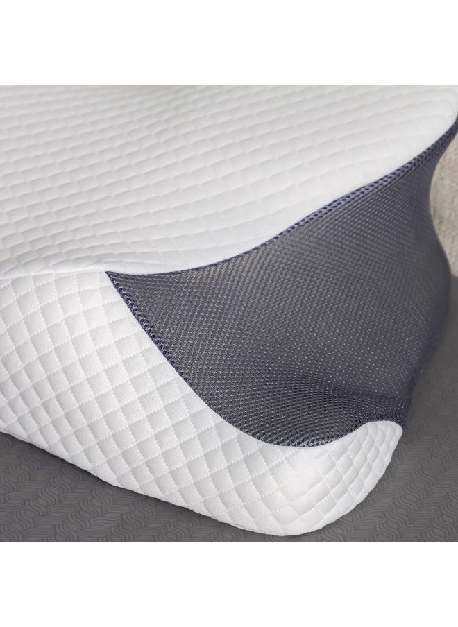 Repose Double Jacquard 3D Mesh Ergo Pillow Ergonomic Neck Support Pillow for Better Sleep Soft, Breathable, And Comfortable Pillow for Restful Nights 66x38x17cm