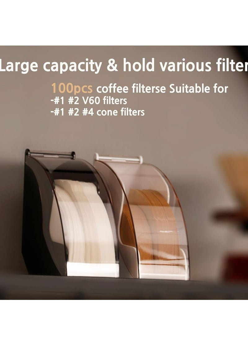 Coffee Filter Holder for Counter with Moisture-proof Dustproof Cover for Coffee Shop, Home.