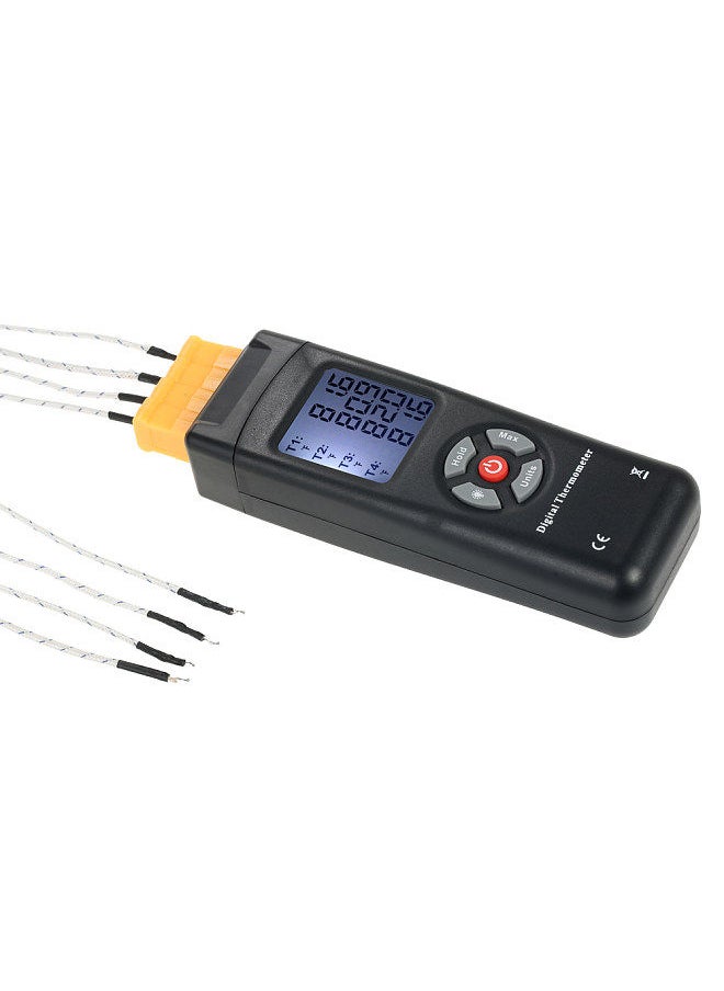 4-Channel K-Type Digital LCD Thermometer Thermocouple Sensor -50~1350°C/-58~2462°F Data Hold Function