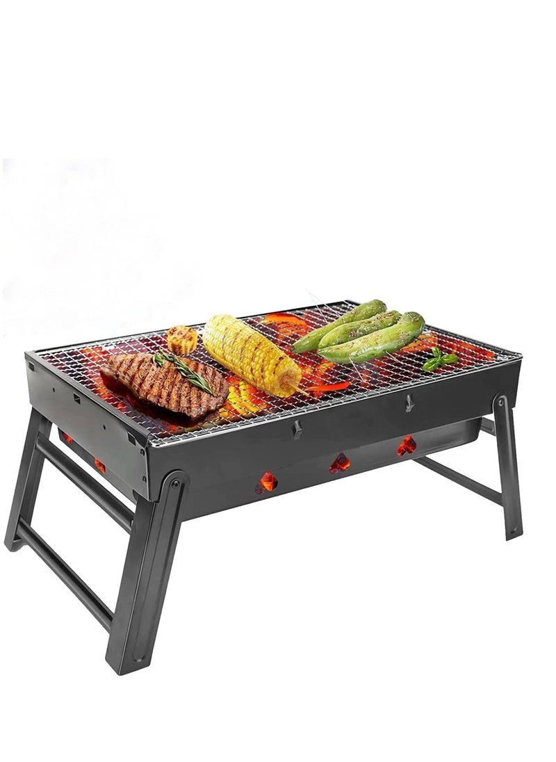 Barbecue Grill, Portable Foldable Charcoal BBQ Grill for Outdoor Cooking Grilling Picnics Hiking Tailgating Backpacking Camping Grill 44.3 x 31 x 7 cm