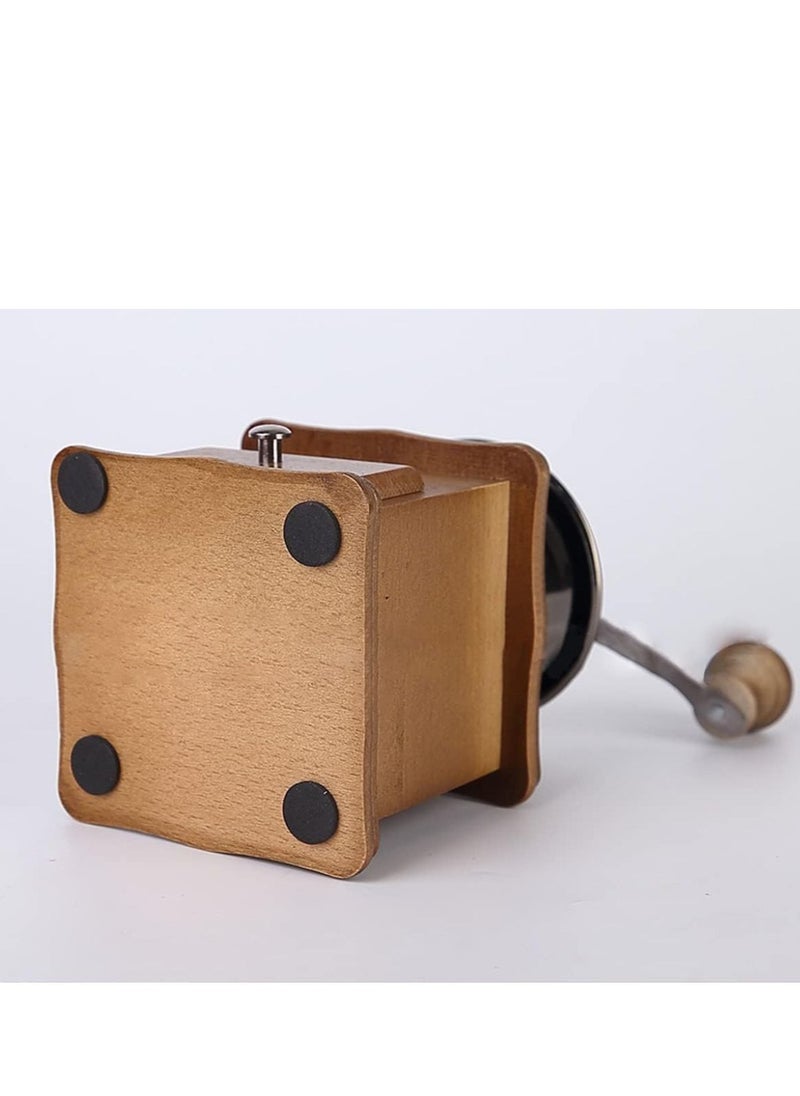 Mini Manual Coffee Grinder, Vintage Style Wooden Hand Grinder Hand Coffee Grinder Roller Classic Coffee Mill Hand Crank Coffee Grinders for Drip Coffee French Press