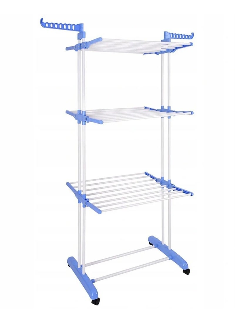 3Tiers Garment Rack Cloth Dryer Multi Purpose Cloth Drying Stand