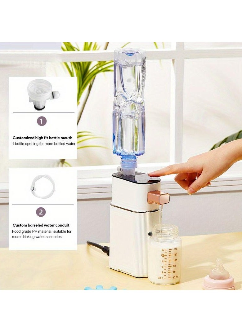 Portable Instant Water Dispenser - European Plug Quick 3 Second Heating Adjustable Temperature Control Mini Desktop Heater for Office Travel Friendly for Tea Coffee Milk No Battery Electric Power Supply Durable Plastic