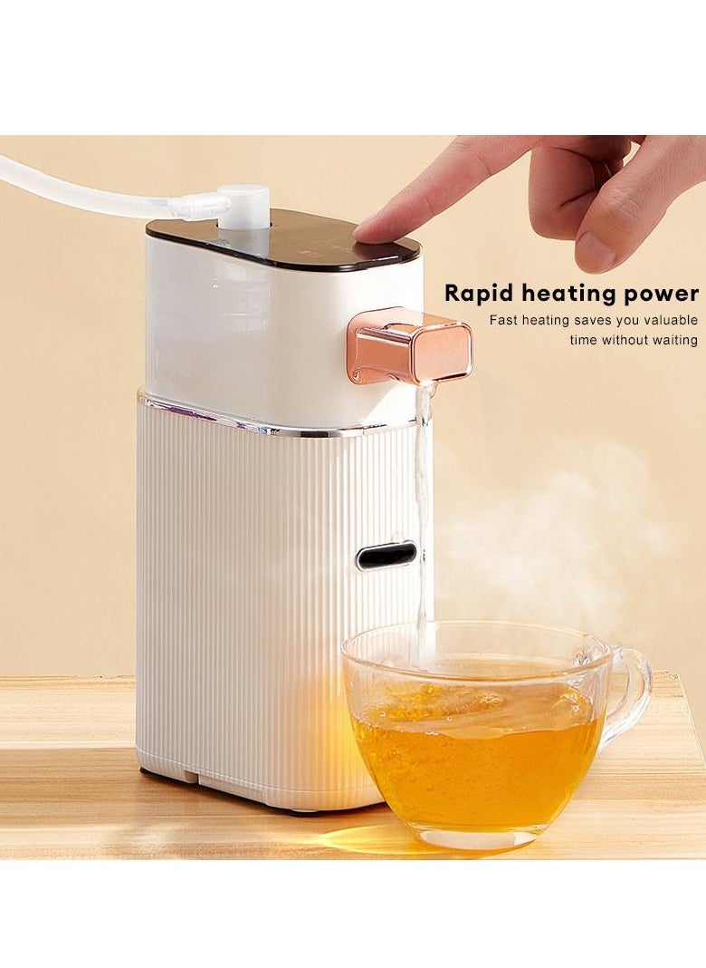 Portable Instant Water Dispenser - European Plug Quick 3 Second Heating Adjustable Temperature Control Mini Desktop Heater for Office Travel Friendly for Tea Coffee Milk No Battery Electric Power Supply Durable Plastic