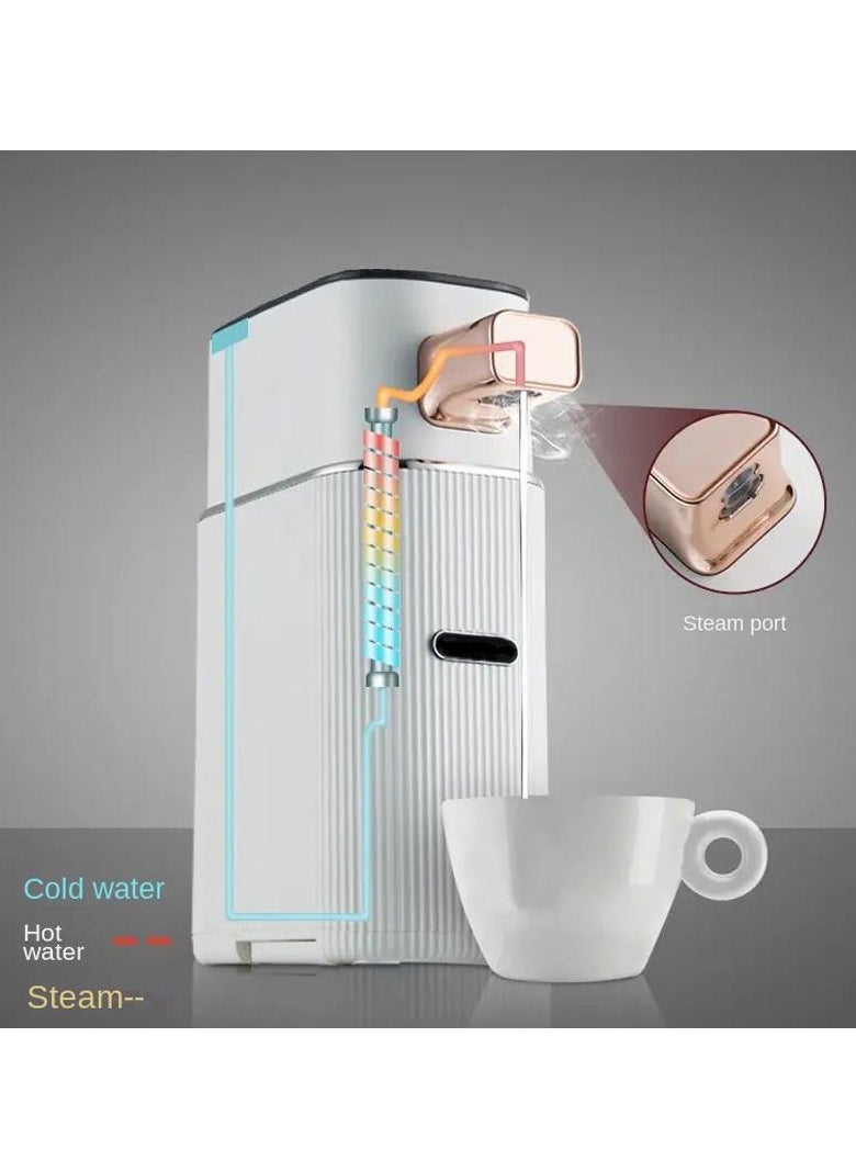 Portable Instant Water Dispenser - European Plug Quick 3 Second Heating Adjustable Temperature Control Mini Desktop Heater for Office Travel Friendly for Tea Coffee Milk No Battery Electric Power Supply Durable Plastic