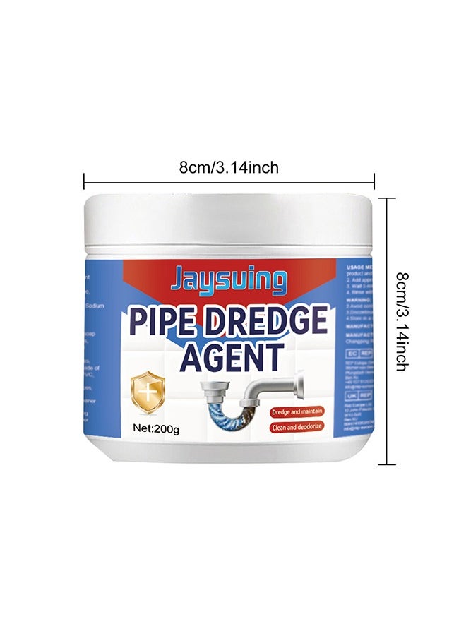 Pipe Dredge Agent, Bathroom Drain Cleaner, Powerful Pipe Excavator, Kitchen Sink Drain Cleaner, Home Sewer Toilet Kitchen Dredging Deodorant Clogged Channel Agent, Deep Cleaning And Quick Effect, 200G