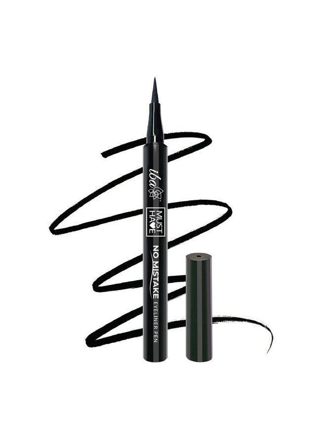 Must Have No Mistake Eyeliner Pen - Deep Black 1.1Ml For Eye Makeup Ultra Matte Finish Smudgeproof Waterproof & Transferproof 24 Hr Long Stay Formula | Halal Certified & Vegan Makeup