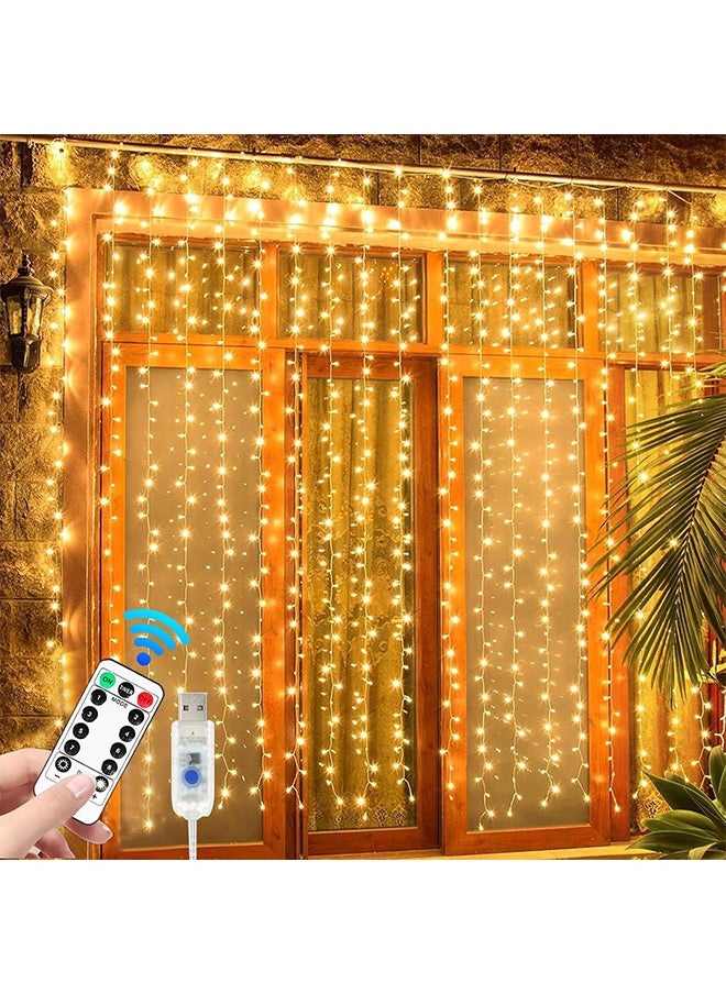 Ramadan Lights, 200LED Ramadan Hanging Lights for Home Wall Outdoor Indoor Backdrop Window（ 6.5 * 6.5ft）