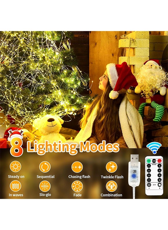 Ramadan Decorations, 2Pcs 10M 100LED Ramadan Tree Lights, Warm White Ramadan Lights for Home Party Garden Decor(Warm White)