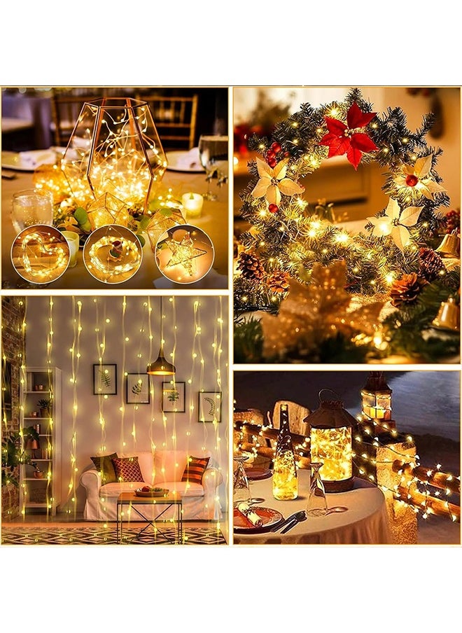 Ramadan Decorations, 2Pcs 10M 100LED Ramadan Tree Lights, Warm White Ramadan Lights for Home Party Garden Decor(Warm White)