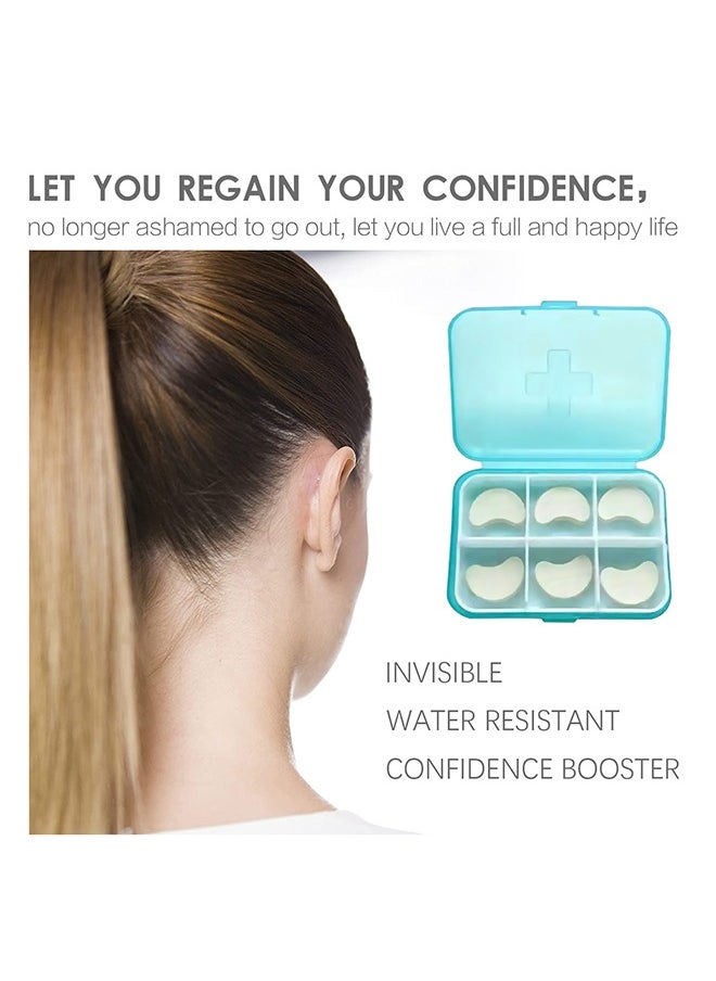 Cosmetic Ear Correctors 6 Count, Reshape and Reduce the Appearance of Prominent Ears, Discreet and Invisible Support, Waterproof and Secure Adhesion, for Various Ear Shapes, Reusable