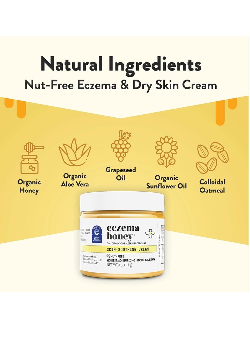 ECZEMA HONEY Nut-Free Original Skin-Soothing Cream - Honey Lotion For Dry & Sensitive Skin - Natural Eczema Cream for Adults & Kids - Itchy Relief Cream for Eczema, Psoriasis, Dermatitis & More (4 Oz)