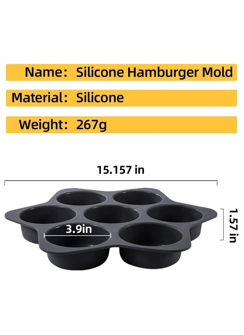 Silicone Non Stick Hamburger Bun Mold 7 Cavity Loaf Pan Baking Pan For Baking Tool