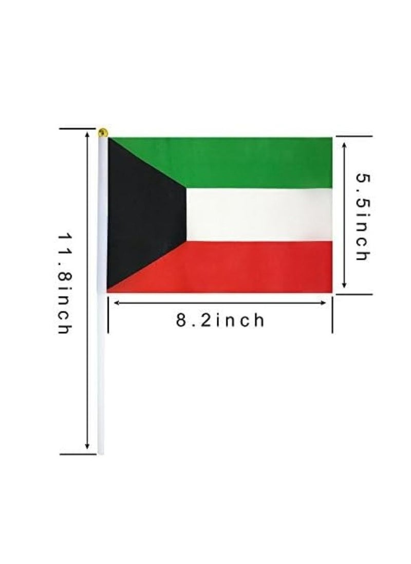 Kuwait Mini Hand Flags For National Day Small Stick Hand Held Flags Great Souvenirs And Party Favors Flags For Kids And Adults Decorations Country Flags,Festival Events