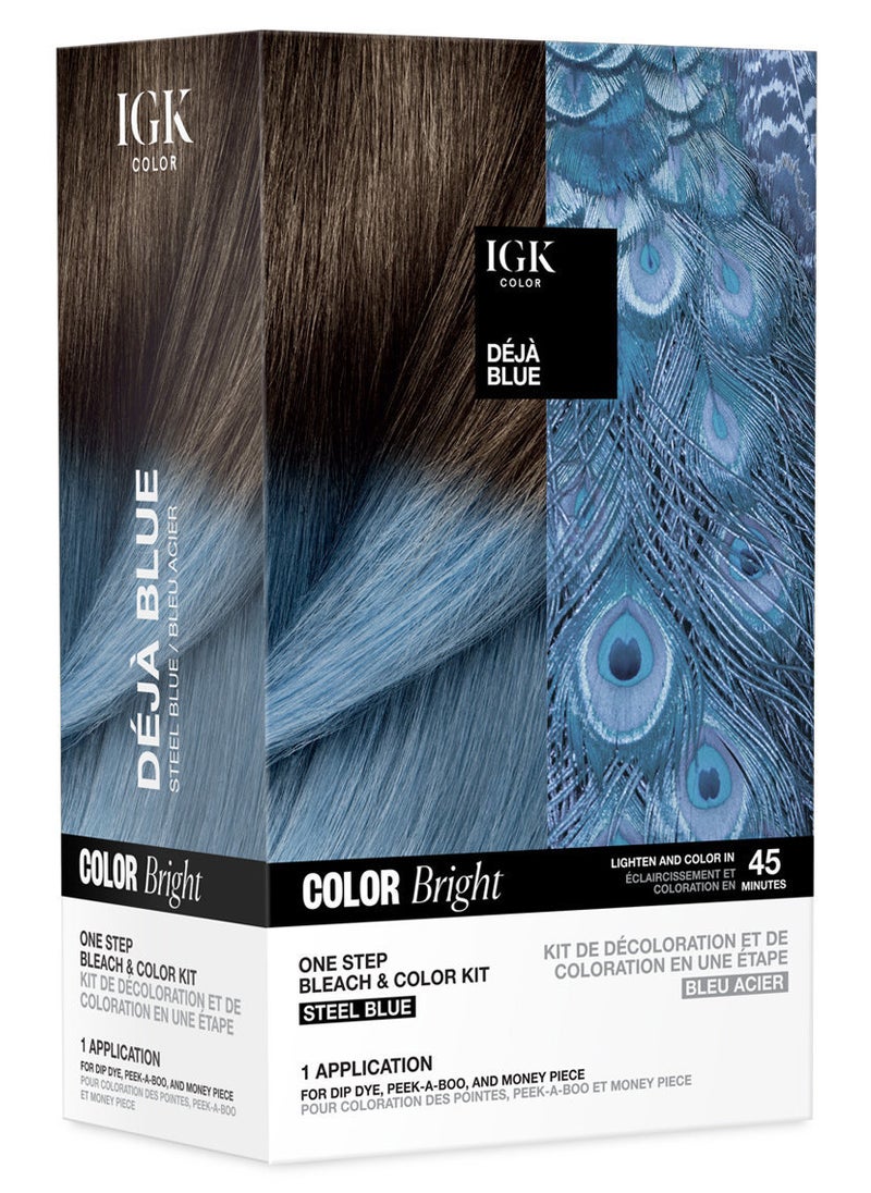 IGK Color Bright One Step Bleach & Color Kit Deja Blue