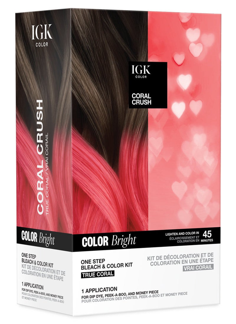 IGK Color Bright One Step Bleach & Color Kit Coral Crush