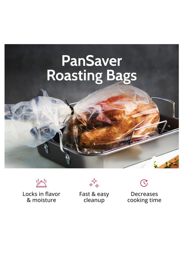 PanSaver Roasting Bag - Cooking Bags for Oven - Turkey Cooking Bag with Ties - Helps Keep Food Moist - Durable Nylon Bag - Easy Cleanup - 19 x 23.5 Inches, 2 Count