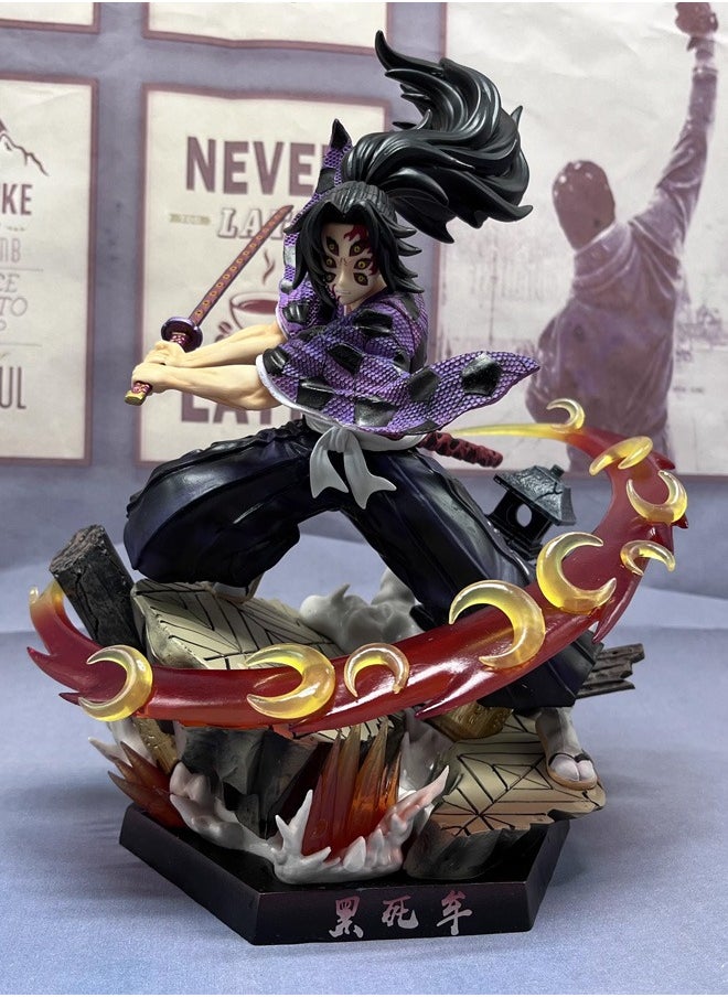 Demon Slayer: Kimetsu no Yaiba Kokushibo Action Figure Decorative Resin Sculpture Home Decor Statue, Art Figurine Home Ornament Decoration for Office, Living Room, Bedroom, Book Shelf, TV Cabinet, Desktop