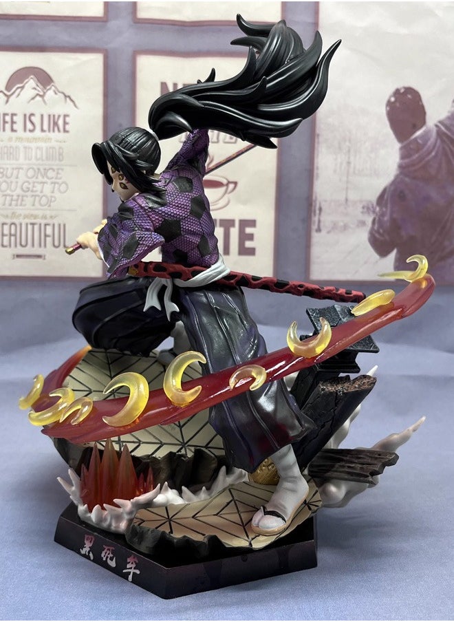 Demon Slayer: Kimetsu no Yaiba Kokushibo Action Figure Decorative Resin Sculpture Home Decor Statue, Art Figurine Home Ornament Decoration for Office, Living Room, Bedroom, Book Shelf, TV Cabinet, Desktop