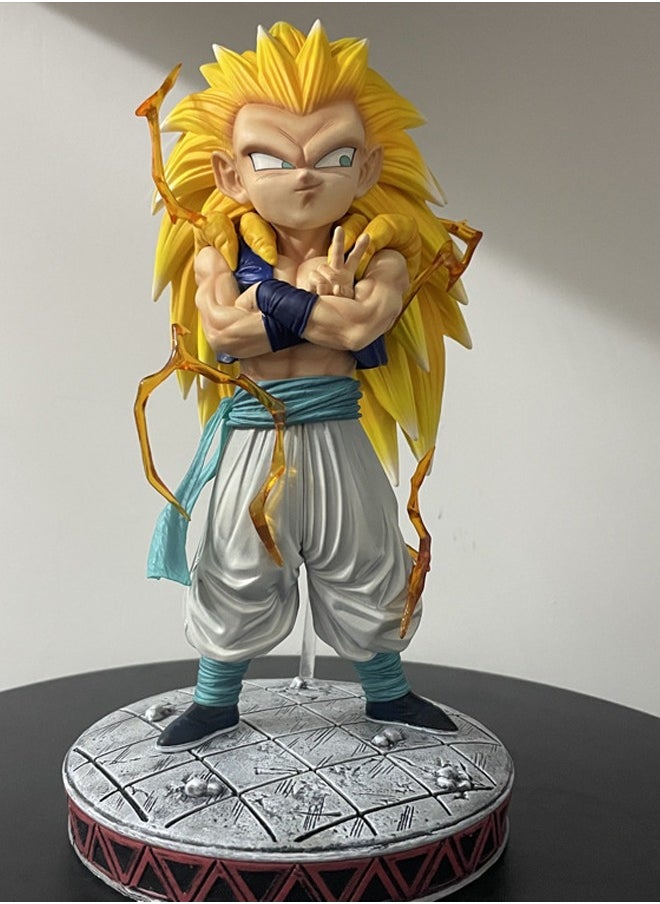 Dragon Ball Super Saiyan 3 Son Goten Action Figure Decorative Resin Sculpture Home Decor Statue, Art Figurine Home Ornament Decoration for Office, Living Room, Bedroom, Book Shelf, TV Cabinet, Desktop