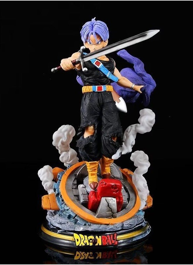 Dragon Ball Trunks Action Figure Decorative Resin Sculpture Home Decor Statue, Art Figurine Home Ornament Decoration for Office, Living Room, Bedroom, Book Shelf, TV Cabinet, Desktop