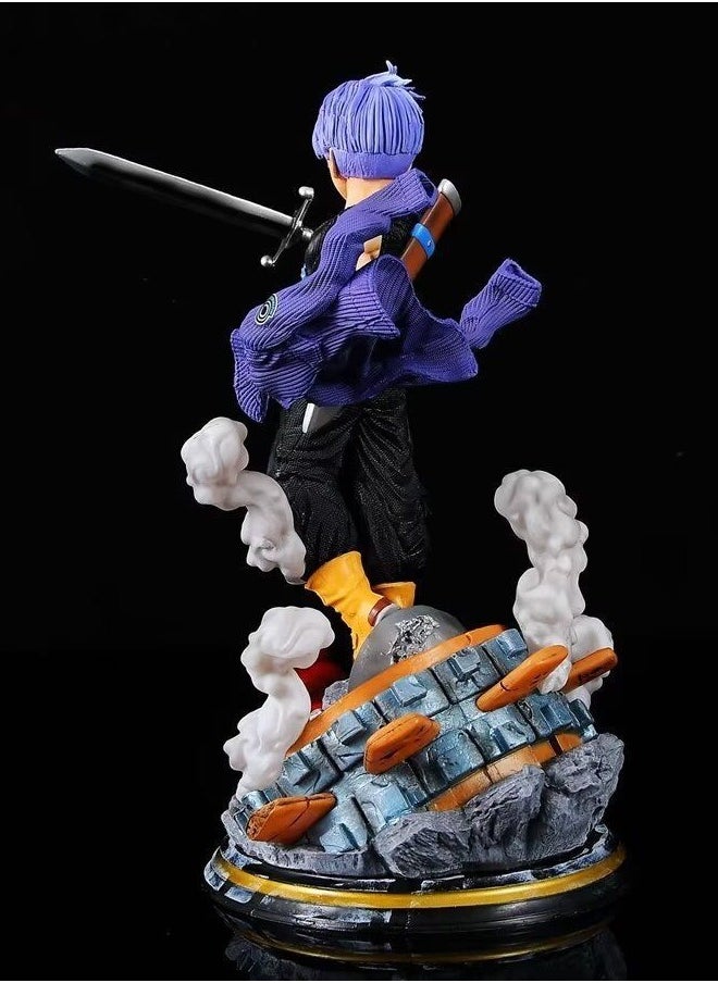 Dragon Ball Trunks Action Figure Decorative Resin Sculpture Home Decor Statue, Art Figurine Home Ornament Decoration for Office, Living Room, Bedroom, Book Shelf, TV Cabinet, Desktop