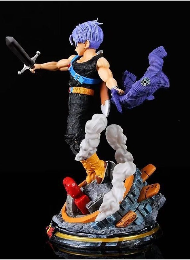 Dragon Ball Trunks Action Figure Decorative Resin Sculpture Home Decor Statue, Art Figurine Home Ornament Decoration for Office, Living Room, Bedroom, Book Shelf, TV Cabinet, Desktop