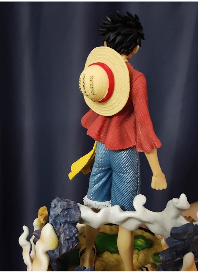 One piece Dreamlike Luffy Action Figure Decorative Resin Sculpture Home Decor Statue, Art Figurine Home Ornament Decoration for Office, Living Room, Bedroom, Book Shelf, TV Cabinet, Desktop