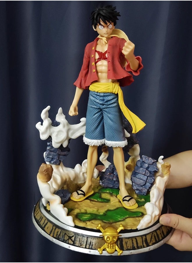 One piece Dreamlike Luffy Action Figure Decorative Resin Sculpture Home Decor Statue, Art Figurine Home Ornament Decoration for Office, Living Room, Bedroom, Book Shelf, TV Cabinet, Desktop