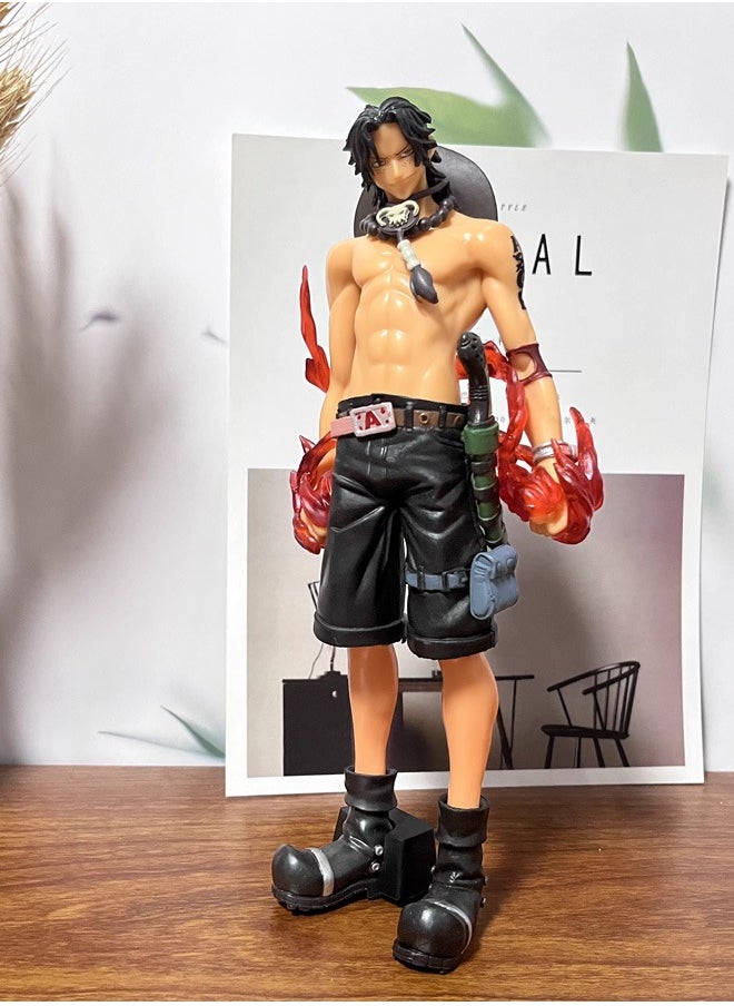 One piece Standing Fire Fist Ace Action Figure Decorative Resin Sculpture Home Decor Statue, Art Figurine Home Ornament Decoration for Office, Living Room, Bedroom, Book Shelf, TV Cabinet, Desktop