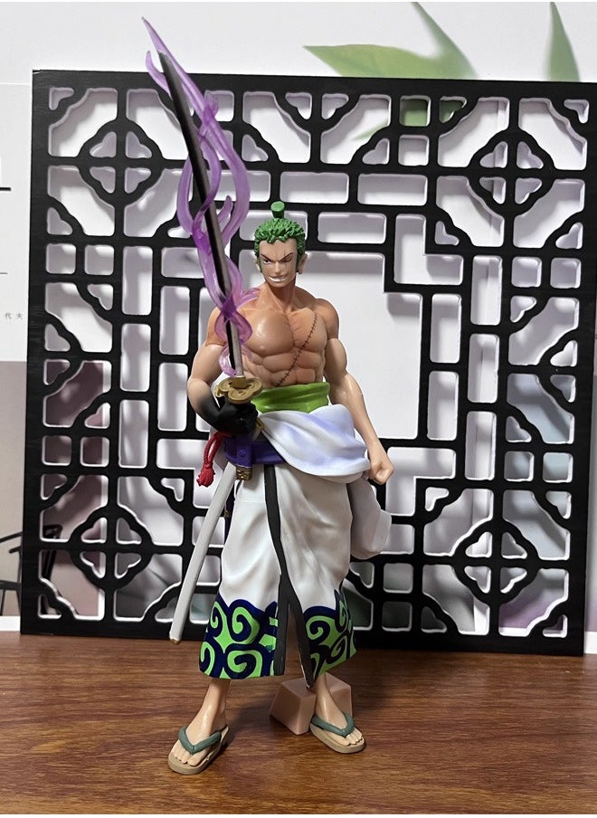 One piece Yama Sword Zoro Action Figure Decorative Resin Sculpture Home Decor Statue, Art Figurine Home Ornament Decoration for Office, Living Room, Bedroom, Book Shelf, TV Cabinet, Desktop