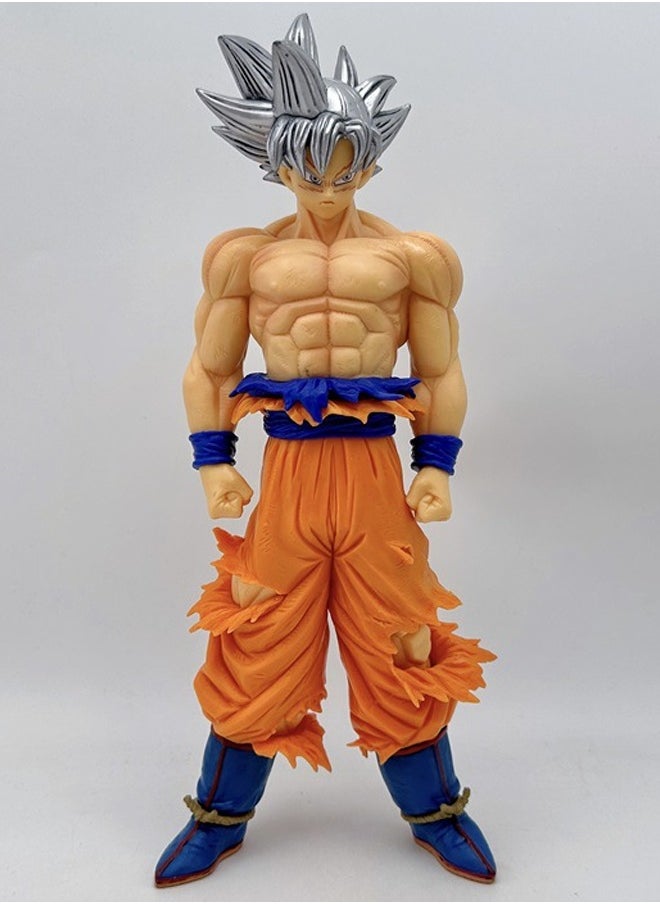 Dragon Ball Silver Hair Goku Action Figure Decorative Resin Sculpture Home Decor Statue, Art Figurine Home Ornament Decoration for Office, Living Room, Bedroom, Book Shelf, TV Cabinet, Desktop