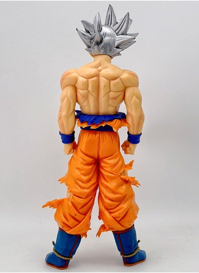 Dragon Ball Silver Hair Goku Action Figure Decorative Resin Sculpture Home Decor Statue, Art Figurine Home Ornament Decoration for Office, Living Room, Bedroom, Book Shelf, TV Cabinet, Desktop