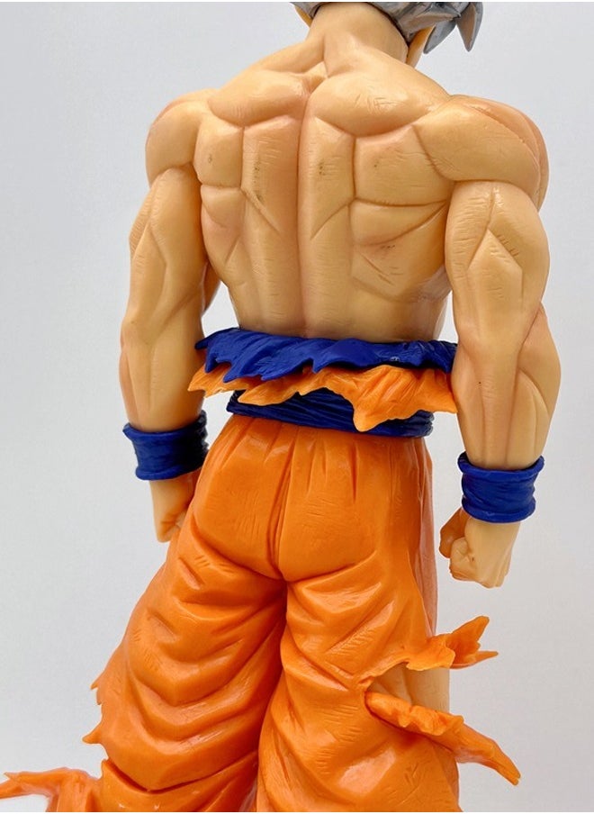 Dragon Ball Silver Hair Goku Action Figure Decorative Resin Sculpture Home Decor Statue, Art Figurine Home Ornament Decoration for Office, Living Room, Bedroom, Book Shelf, TV Cabinet, Desktop