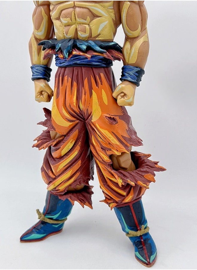 Dragon Ball Cartoon Color Goku Action Figure Decorative Resin Sculpture Home Decor Statue, Art Figurine Home Ornament Decoration for Office, Living Room, Bedroom, Book Shelf, TV Cabinet, Desktop