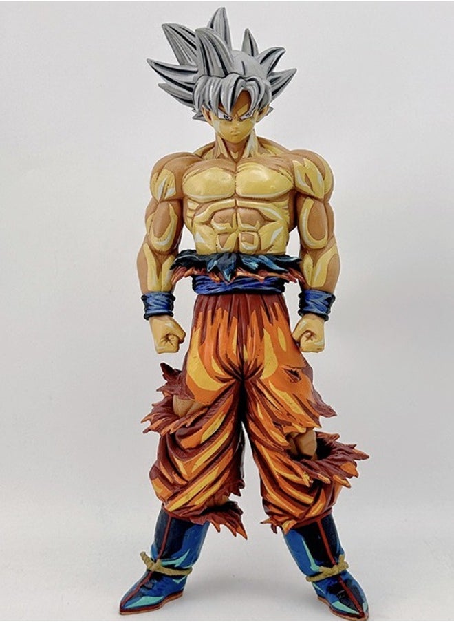 Dragon Ball Cartoon Color Goku Action Figure Decorative Resin Sculpture Home Decor Statue, Art Figurine Home Ornament Decoration for Office, Living Room, Bedroom, Book Shelf, TV Cabinet, Desktop