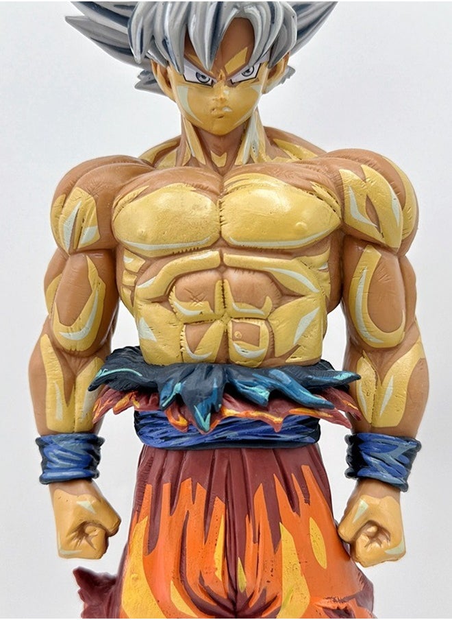 Dragon Ball Cartoon Color Goku Action Figure Decorative Resin Sculpture Home Decor Statue, Art Figurine Home Ornament Decoration for Office, Living Room, Bedroom, Book Shelf, TV Cabinet, Desktop