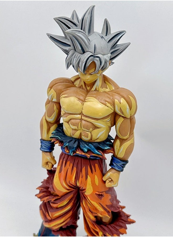 Dragon Ball Cartoon Color Goku Action Figure Decorative Resin Sculpture Home Decor Statue, Art Figurine Home Ornament Decoration for Office, Living Room, Bedroom, Book Shelf, TV Cabinet, Desktop