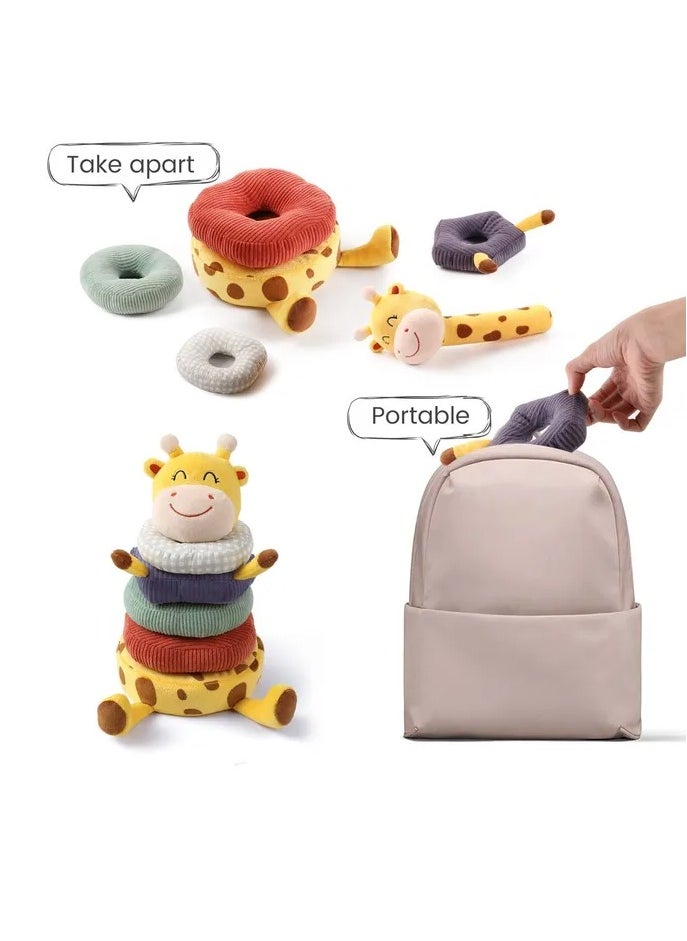 Tumama Plush Giraffe Soft Stacking Rings Stem Toy