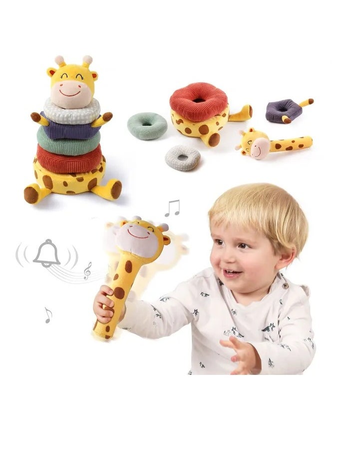 Tumama Plush Giraffe Soft Stacking Rings Stem Toy
