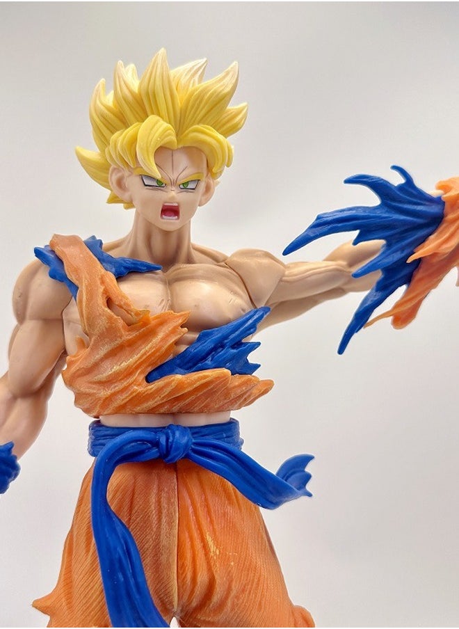 Dragon Ball Super Saiyan  Goku Action Figure Decorative Resin Sculpture Home Decor Statue, Art Figurine Home Ornament Decoration for Office, Living Room, Bedroom, Book Shelf, TV Cabinet, Desktop