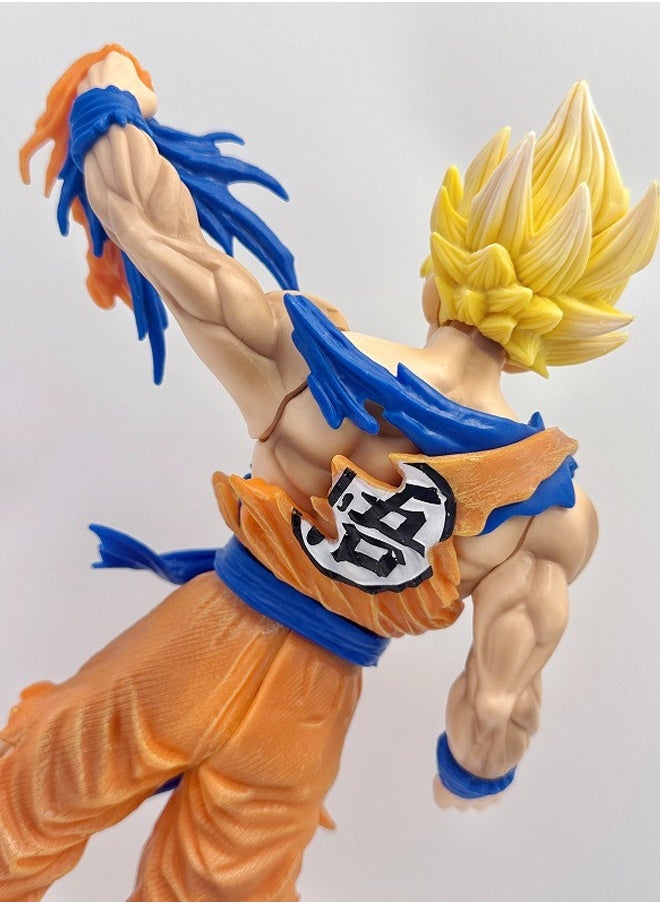 Dragon Ball Super Saiyan  Goku Action Figure Decorative Resin Sculpture Home Decor Statue, Art Figurine Home Ornament Decoration for Office, Living Room, Bedroom, Book Shelf, TV Cabinet, Desktop