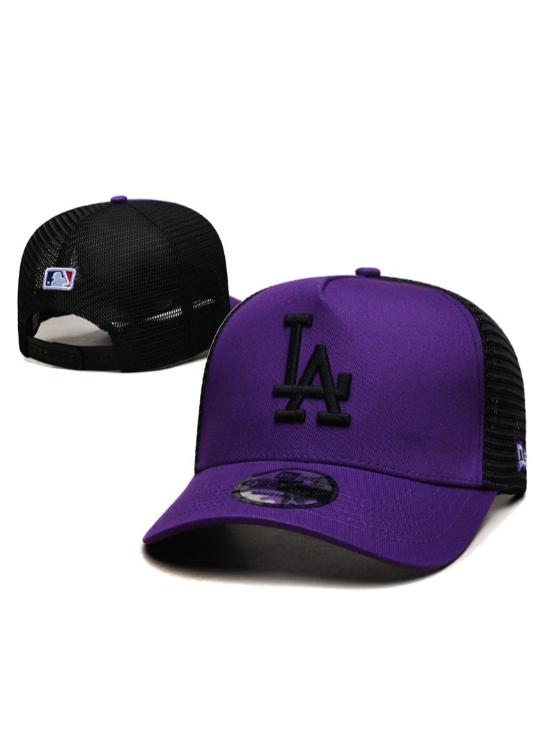 New Era Los Angeles Dodgers sun hat, mesh cap, outdoor men's and women's sports duckbill cap purple