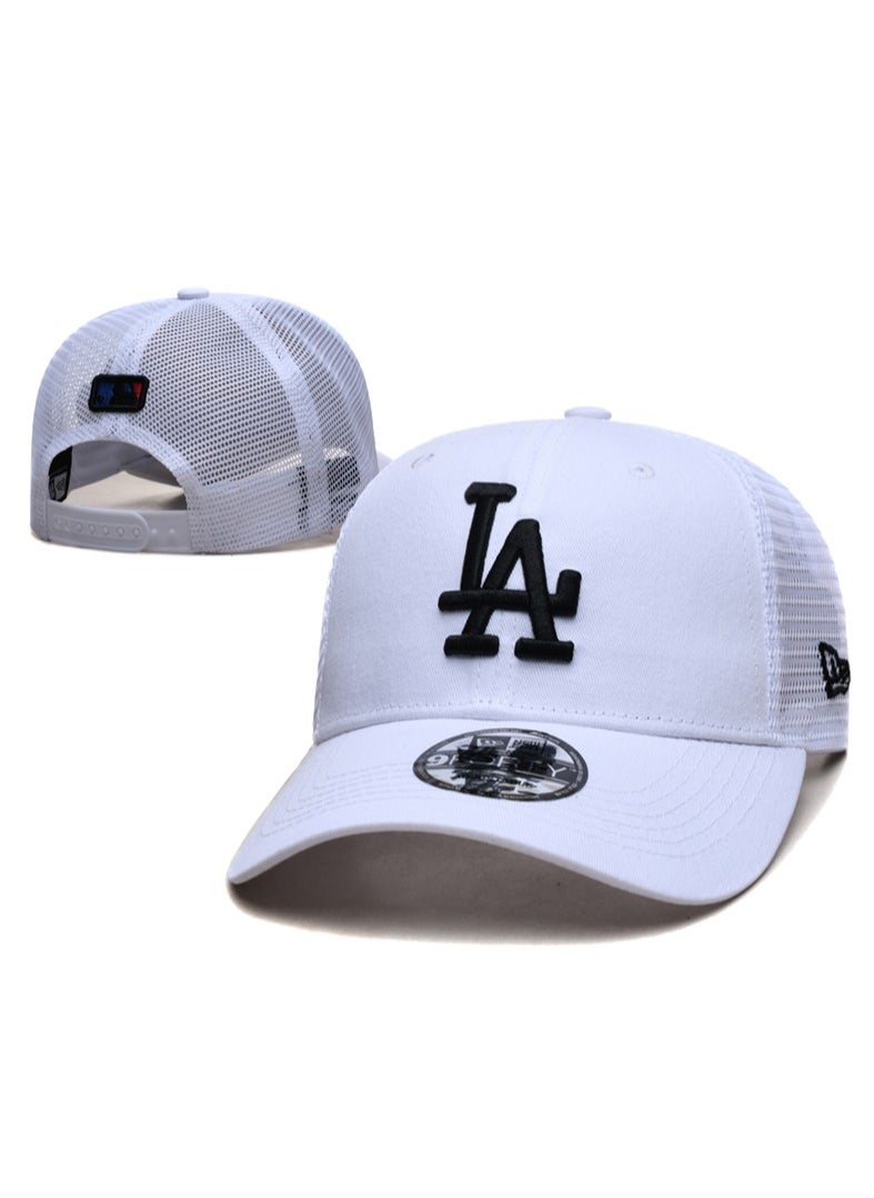 New Era Los Angeles Dodgers sun hat, mesh cap, outdoor men's and women's sports duckbill cap white