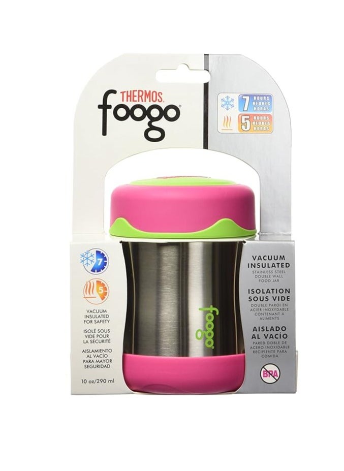 Thermos Foogo Vacuum Insulated Stainless Steel 10-Ounce Food Jar, Watermelon/Green