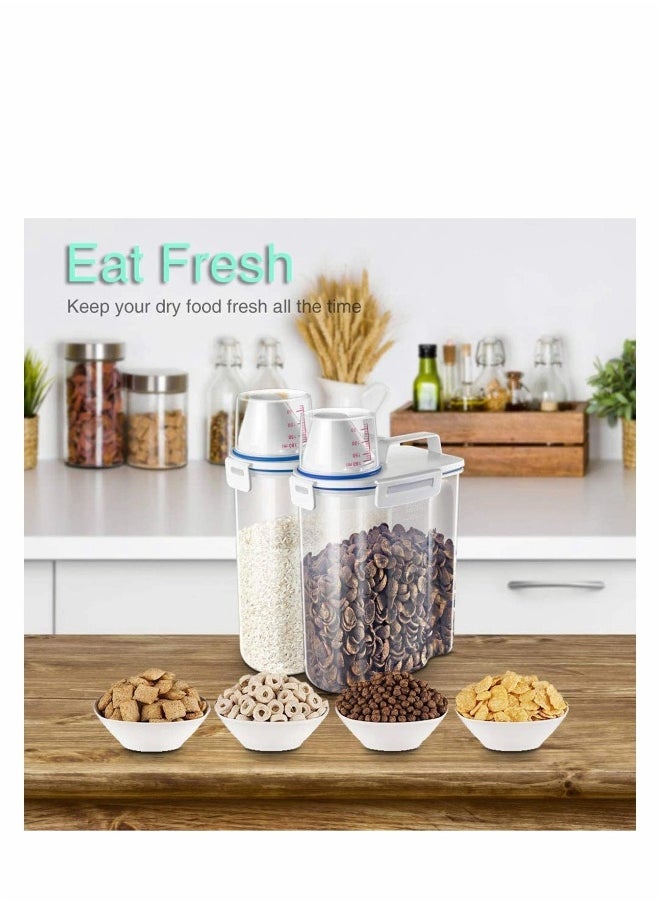 Plastic Bin Dry Food Flour Storage Animal Cat Dog Pet Bird Feed Container, Pet Food Storage Tin with Scoop Holds Dog Cat Animal Treats Metal Food Tin Box Bin Sealed Lid