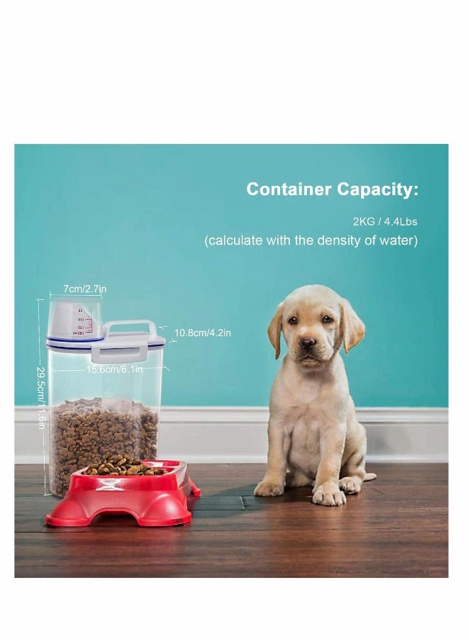 Plastic Bin Dry Food Flour Storage Animal Cat Dog Pet Bird Feed Container, Pet Food Storage Tin with Scoop Holds Dog Cat Animal Treats Metal Food Tin Box Bin Sealed Lid