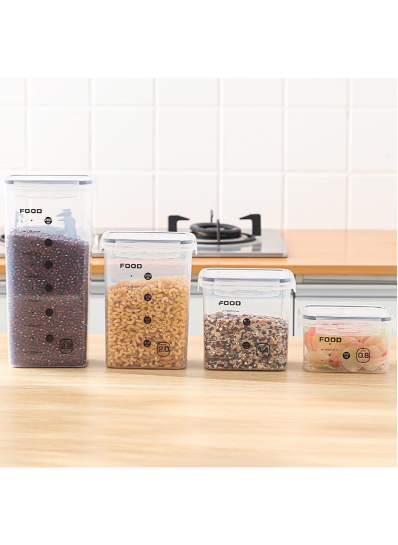 Good Quality Food Storage Container Set!1X800ml, 1X1400ml, 1X2000ml, 1X2400ml