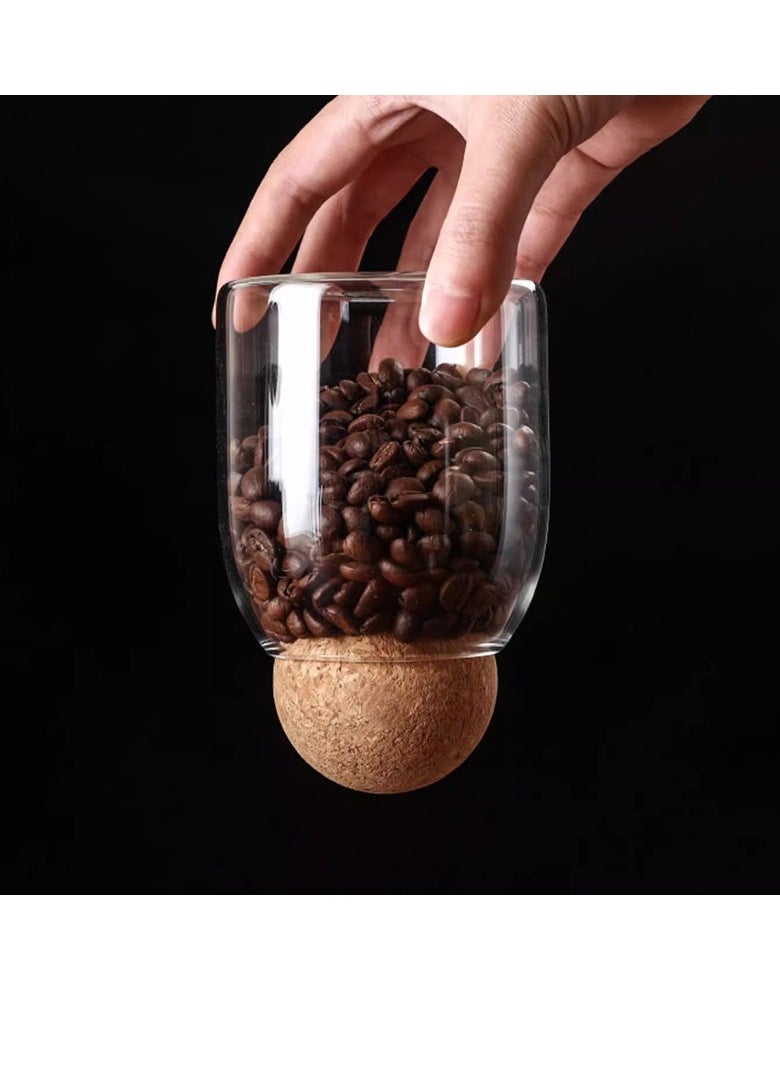 3 Pcs Cork Glass Jar Glass Bottle Sealed Jar Nut Storage Jar Container with Cork Ball Lid